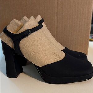 Unlisted by Kenneth Cole Black Mary Jane Block Heel Slingback Pumps